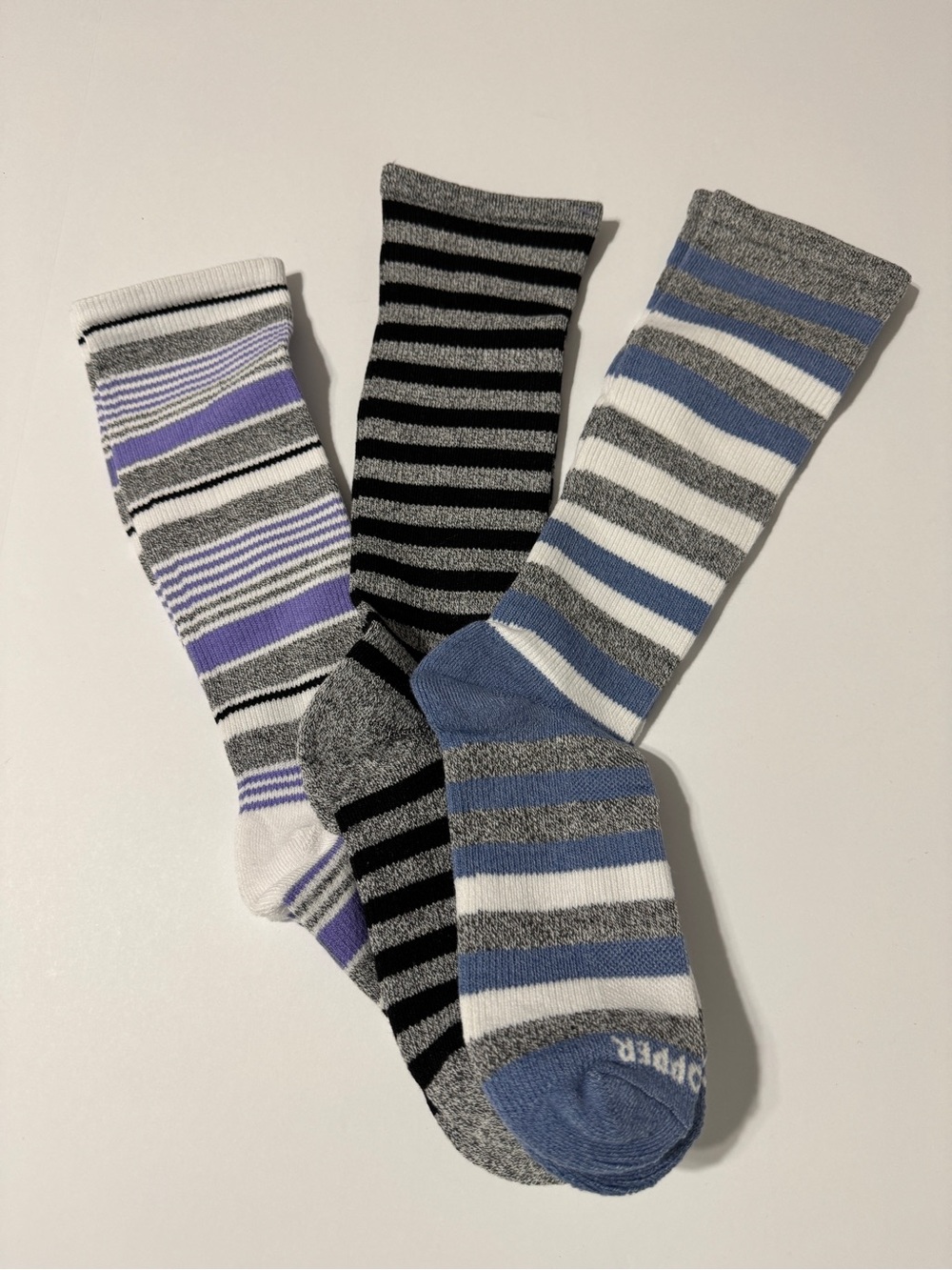 Women's Striped Crew Socks Trio - Compression Socks
